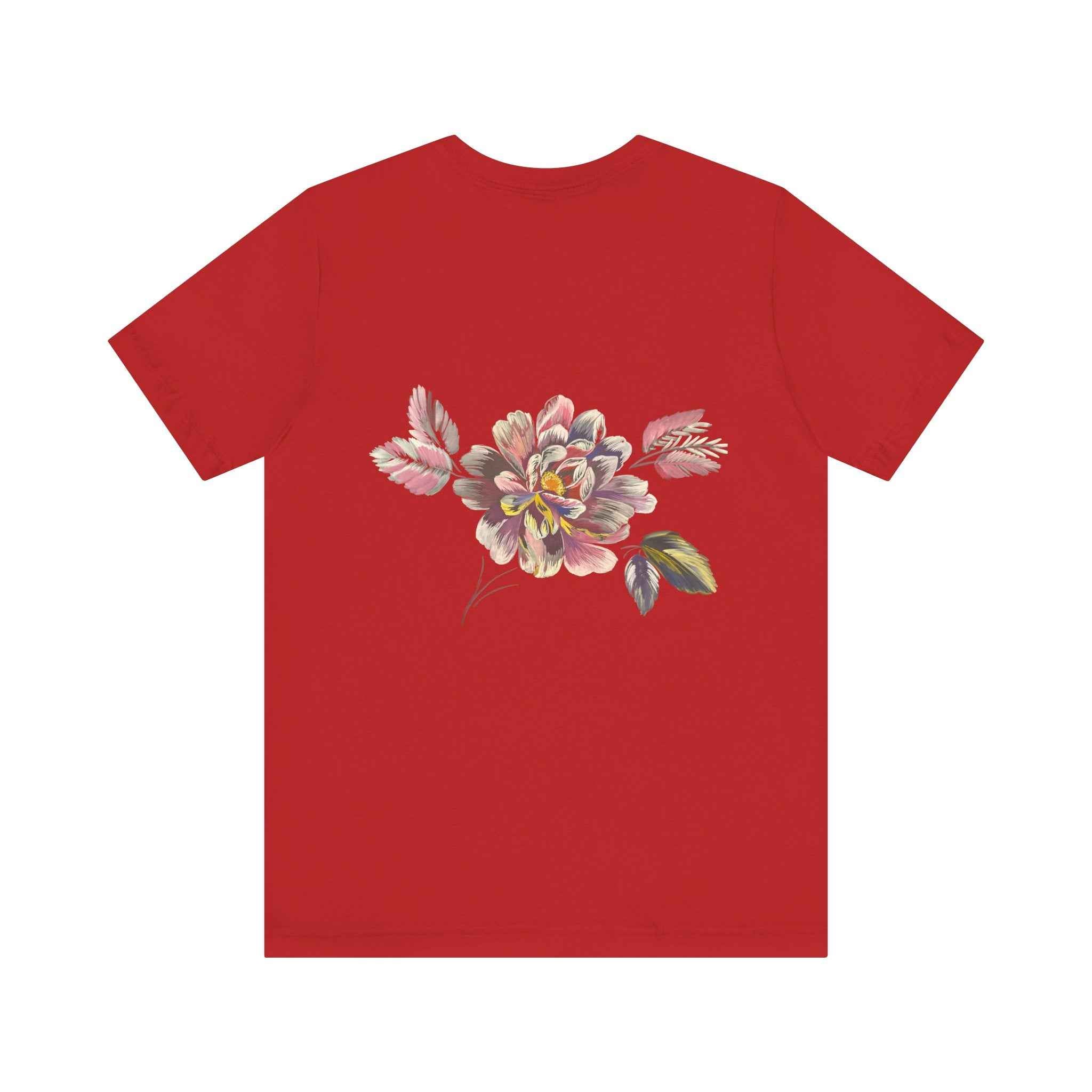 Floral Backprint Tee — Vintage Watercolor Peony T‑Shirt