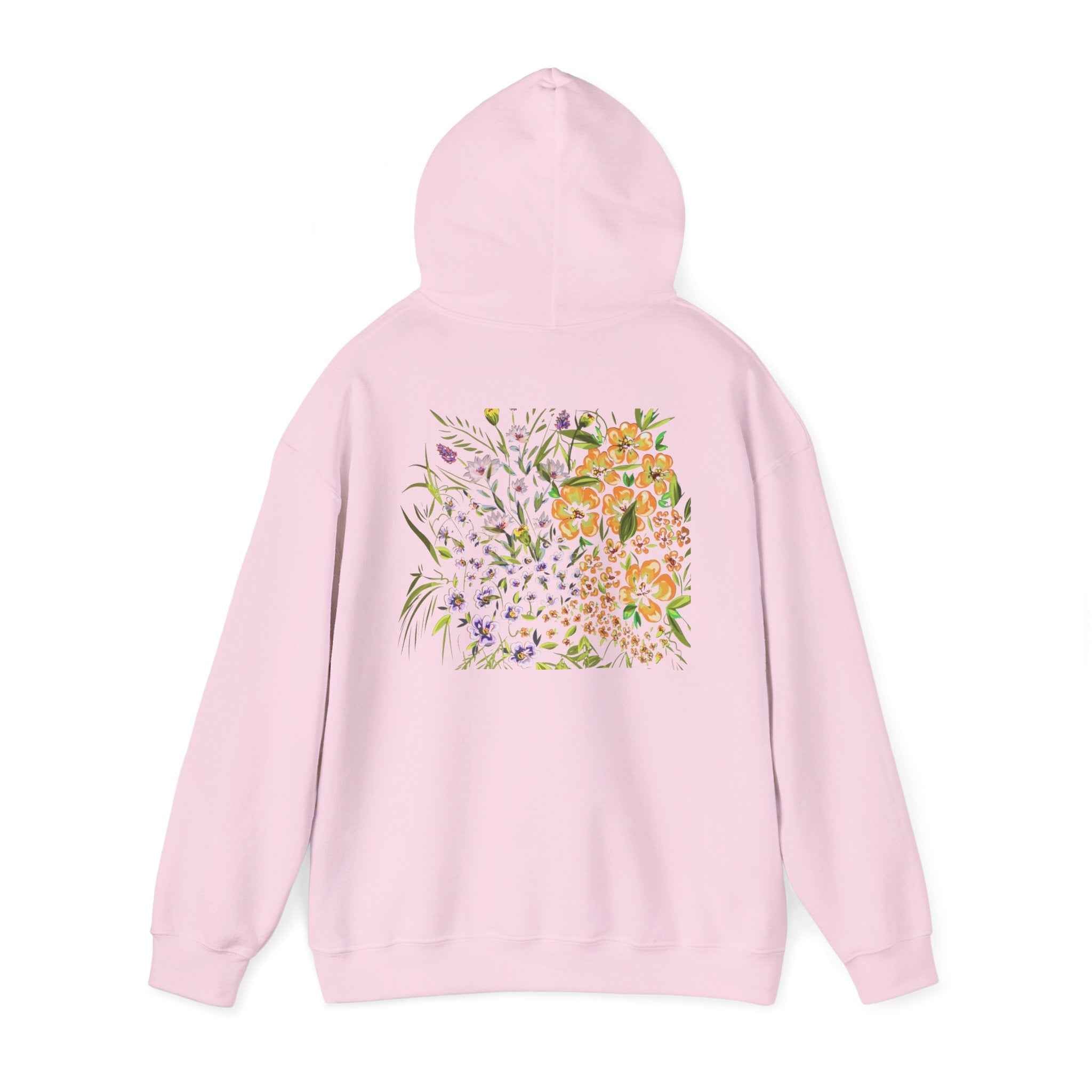 Floral Field Hoodie — Watercolor Wildflower Garden Pullover