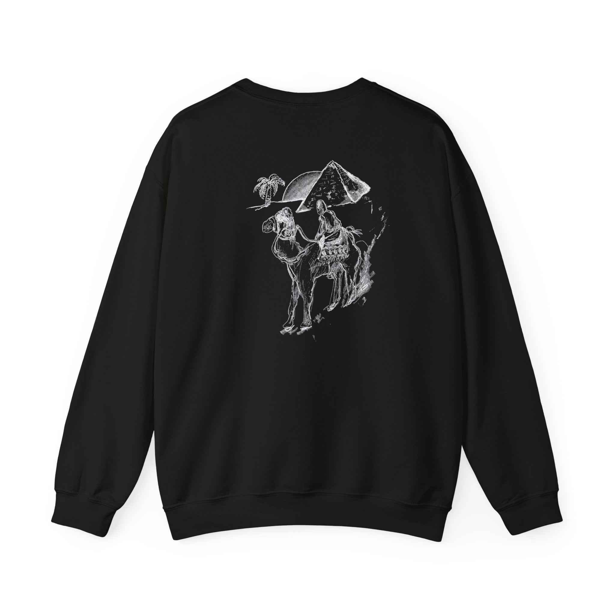 Camel & Pyramid Crewneck Sweatshirt – Desert Sketch Graphic Crew