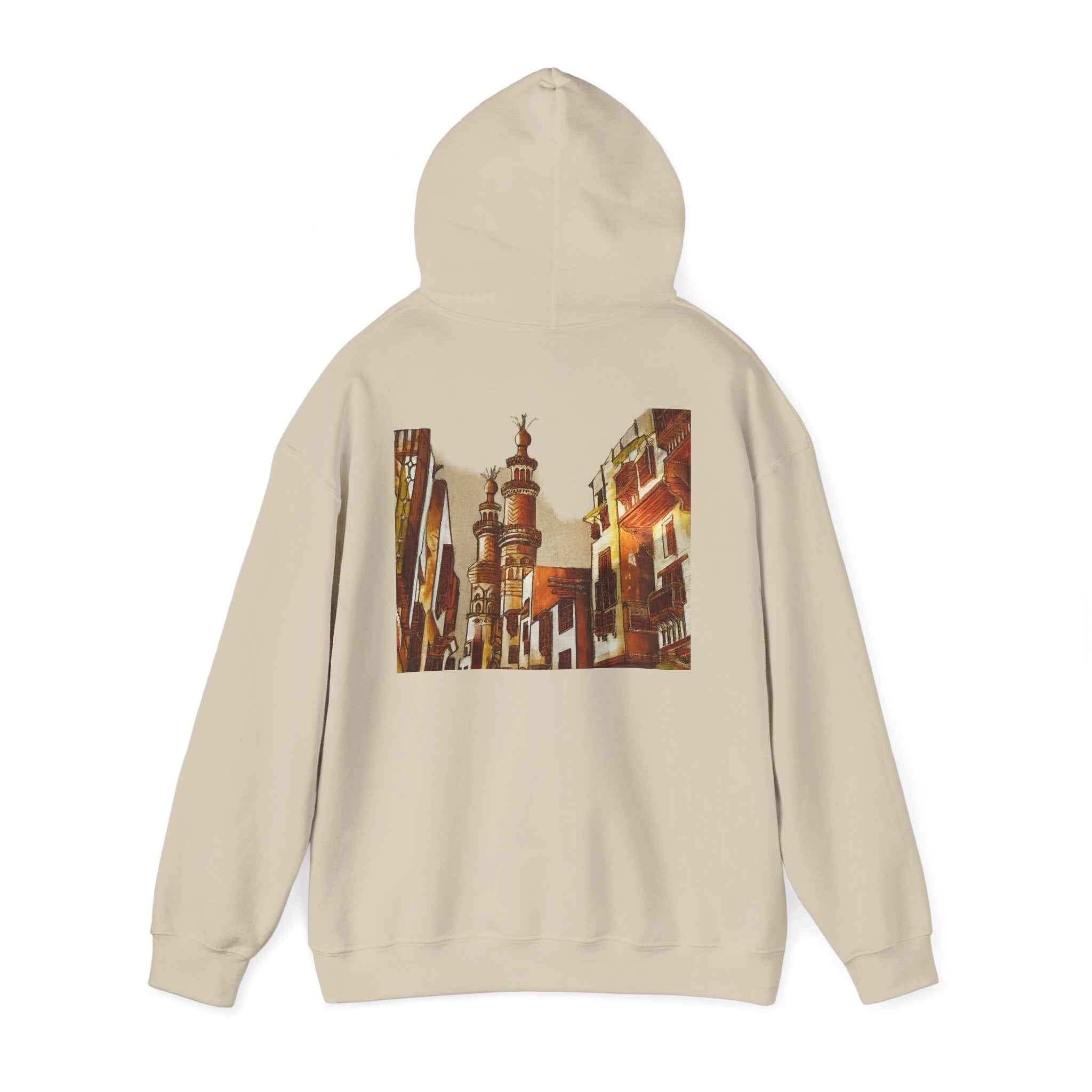 Graphic Hoodie — Vintage Egyptian Street Print — NL