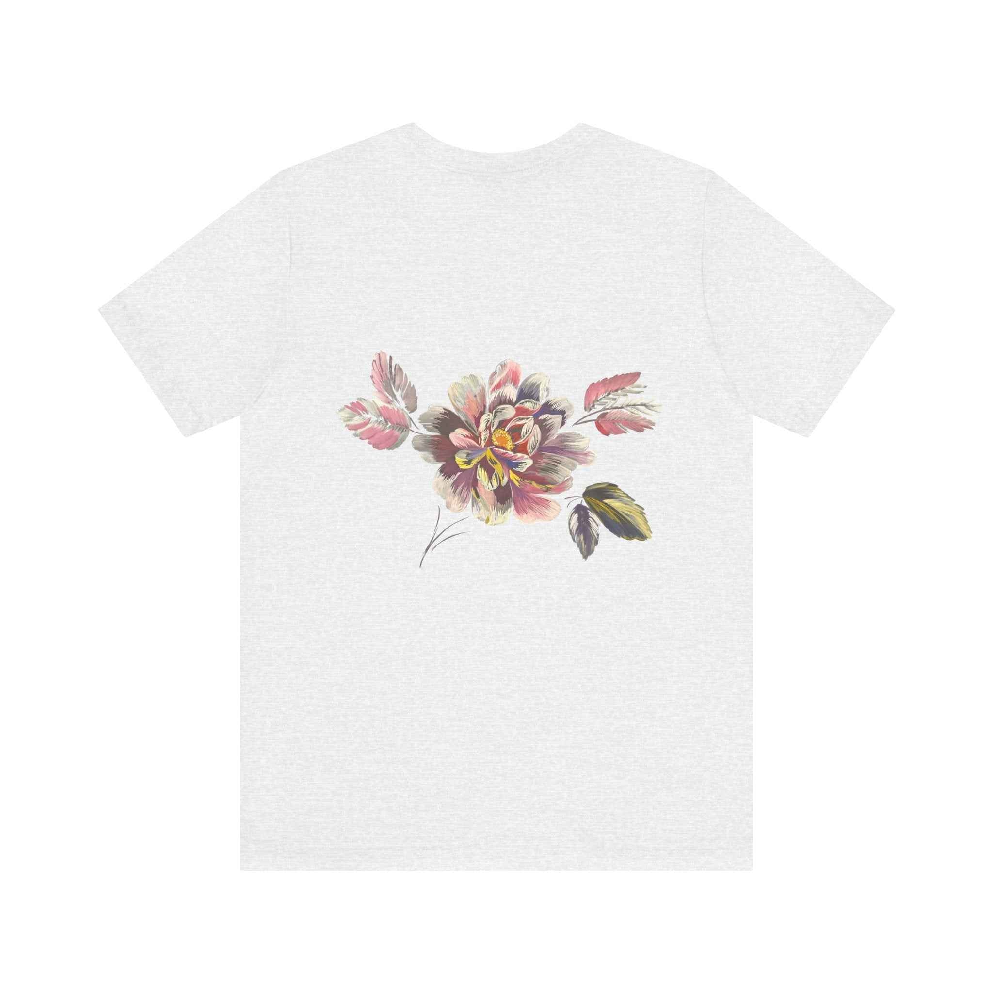 Floral Backprint Tee — Vintage Watercolor Peony T‑Shirt