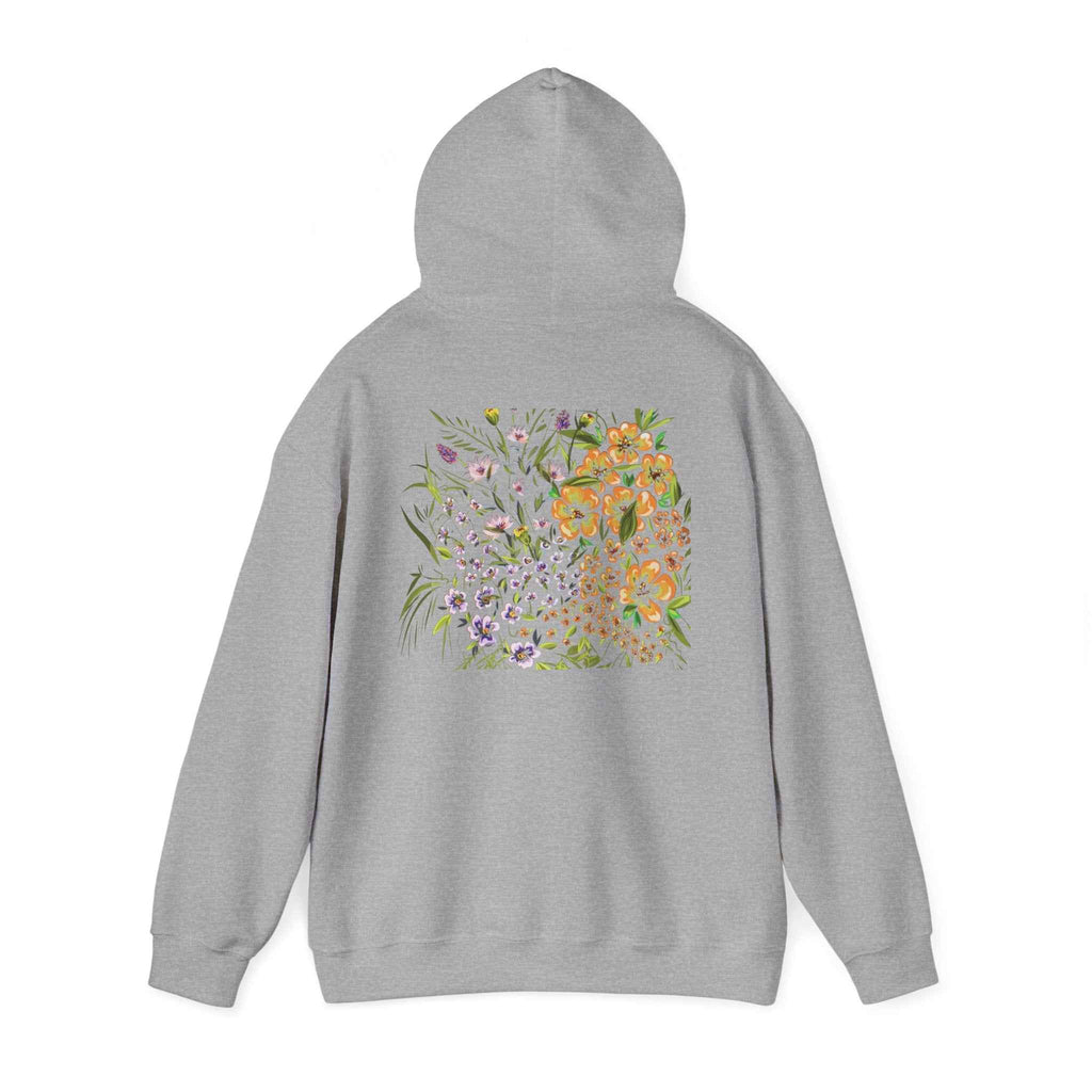 Floral Field Hoodie — Watercolor Wildflower Garden Pullover