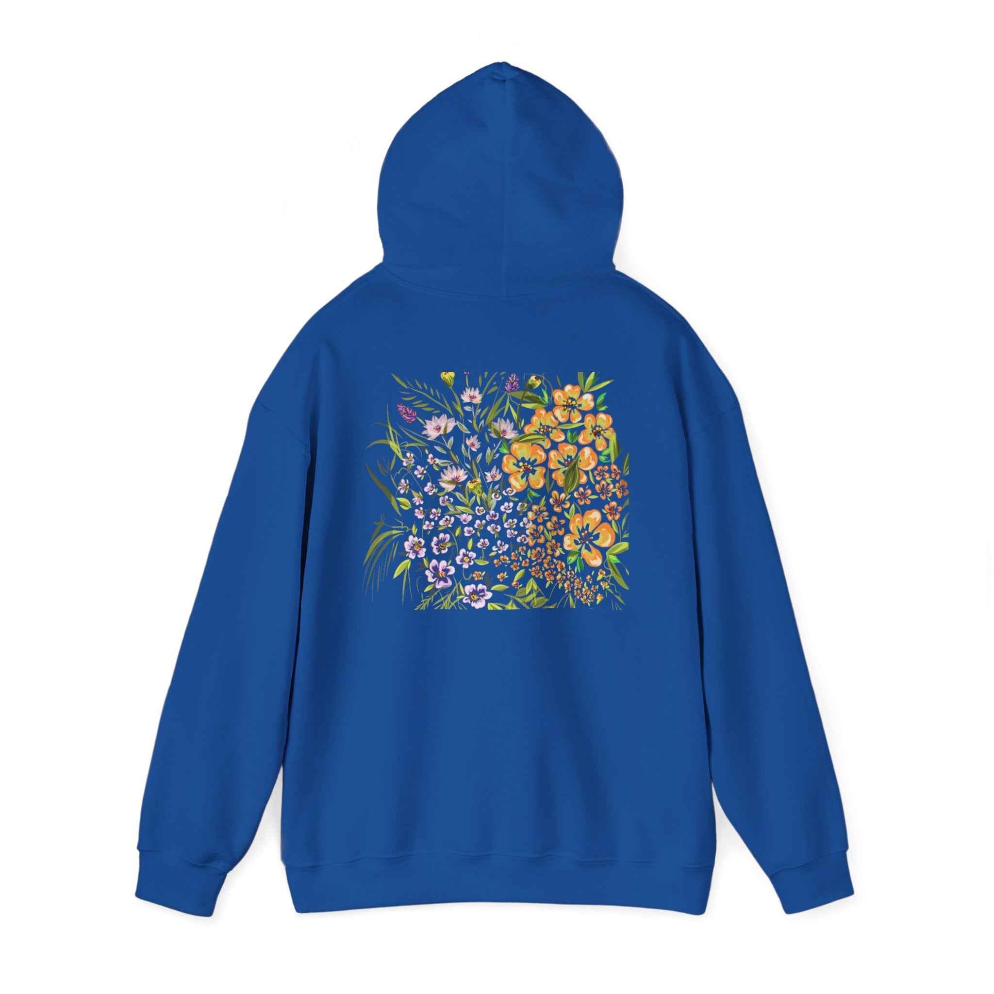 Floral Field Hoodie — Watercolor Wildflower Garden Pullover