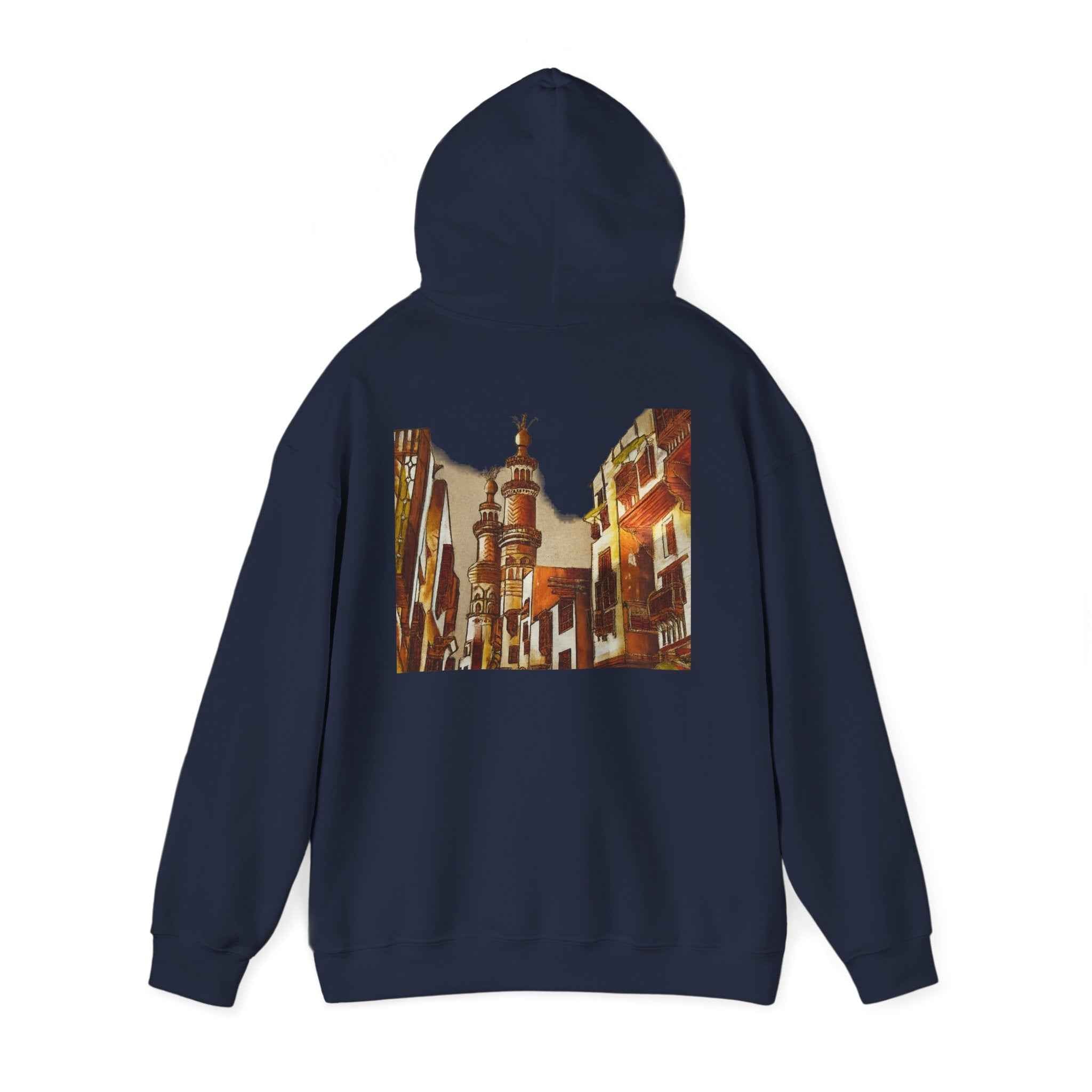 Graphic Hoodie — Vintage Egyptian Street Print — NL