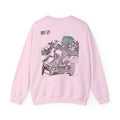 Crewneck Sweatshirt — Abstract Bonsai Ink Art Back Print, Minimal Chest Logo — NL