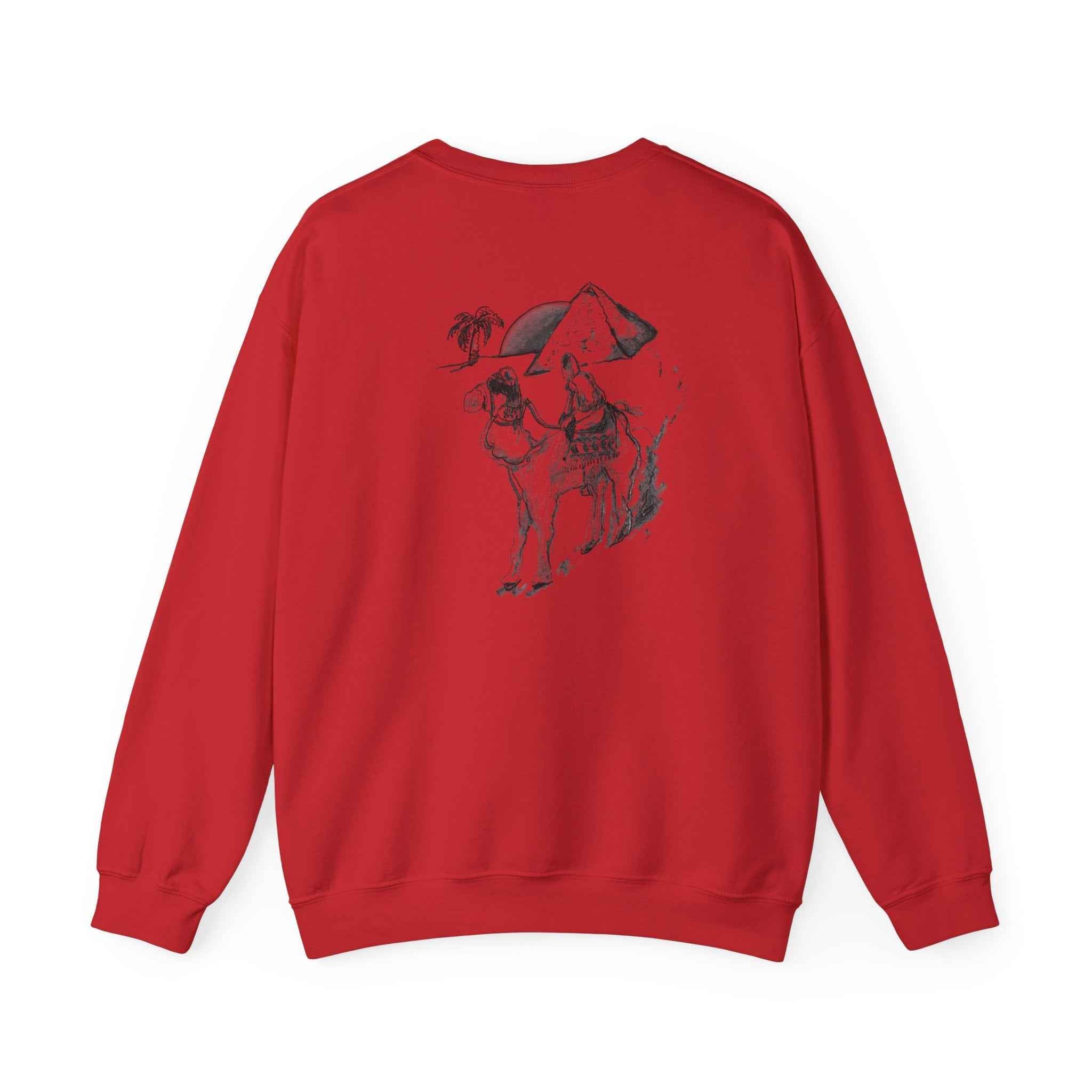 Camel & Pyramid Crewneck Sweatshirt – Desert Sketch Graphic Crew