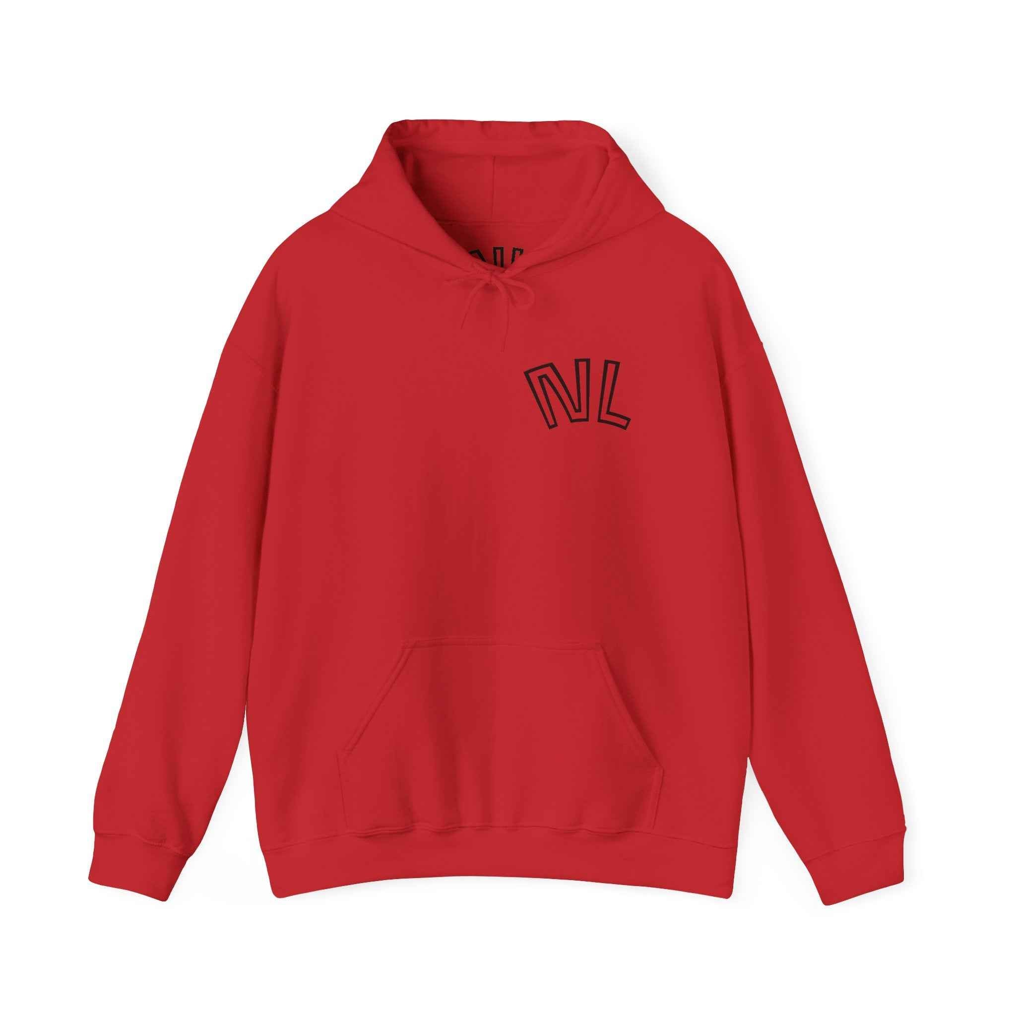 Scenic Ink Nature Hoodie — Minimal Lake & Mountains Graphic