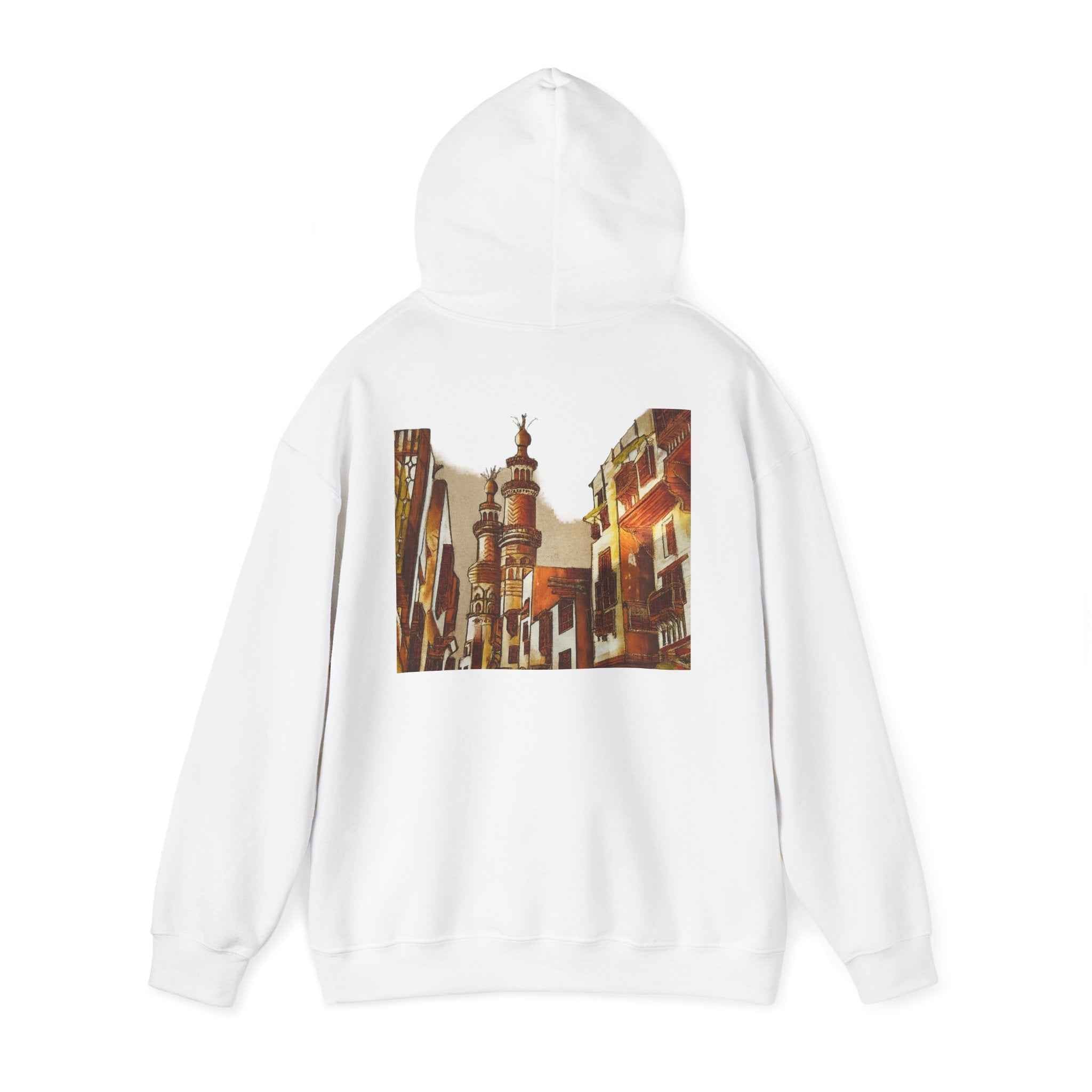 Graphic Hoodie — Vintage Egyptian Street Print — NL