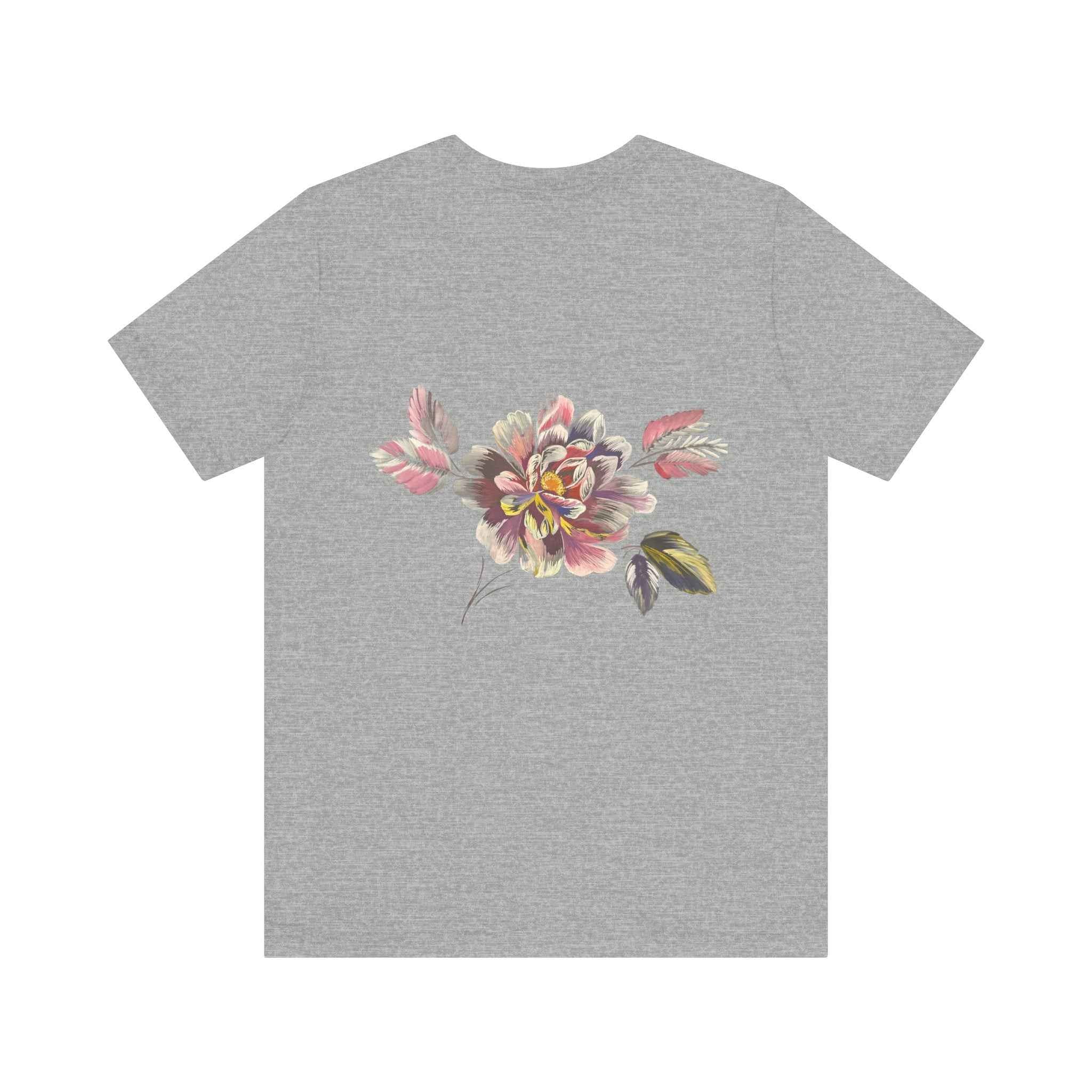 Floral Backprint Tee — Vintage Watercolor Peony T‑Shirt