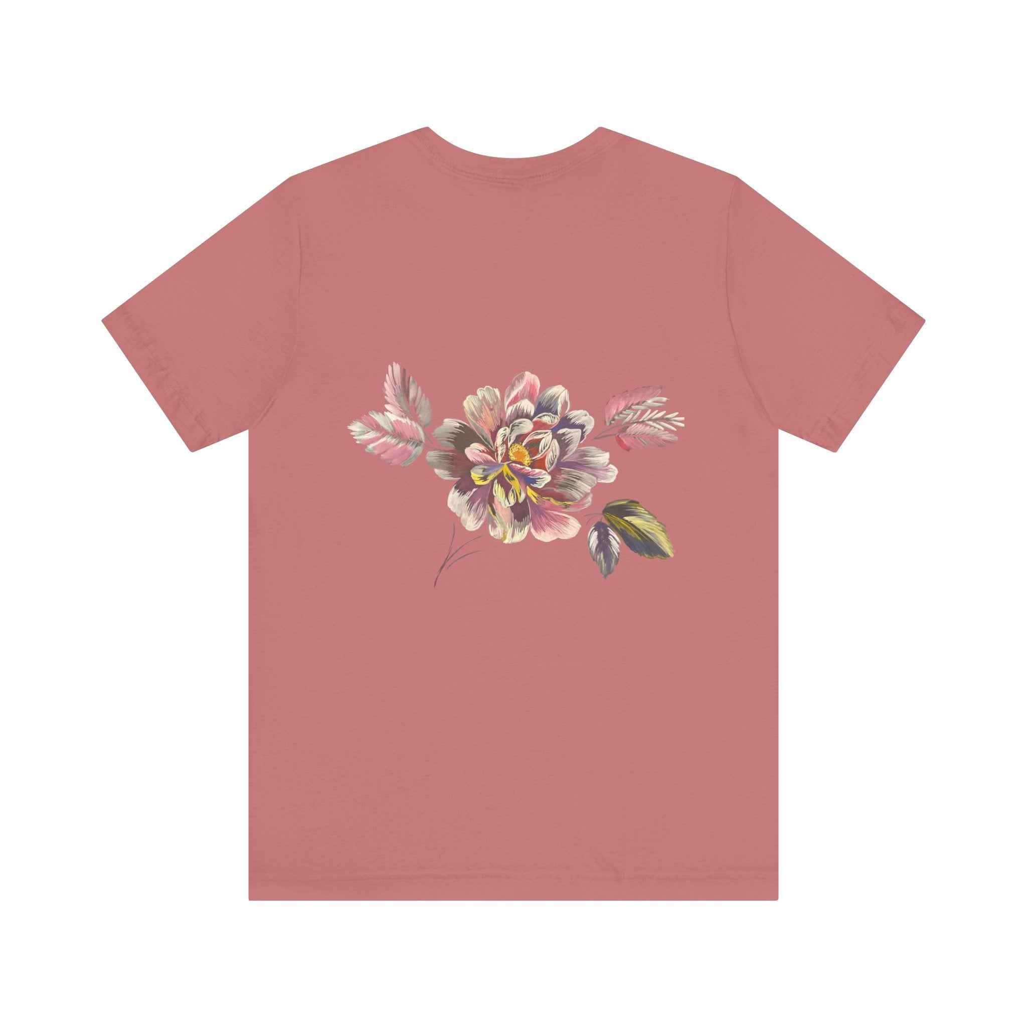 Floral Backprint Tee — Vintage Watercolor Peony T‑Shirt