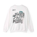 Crewneck Sweatshirt — Abstract Bonsai Ink Art Back Print, Minimal Chest Logo — NL