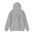 Floral Sketch Hoodie — Minimal Rose Back Print with Chest Logo — NL