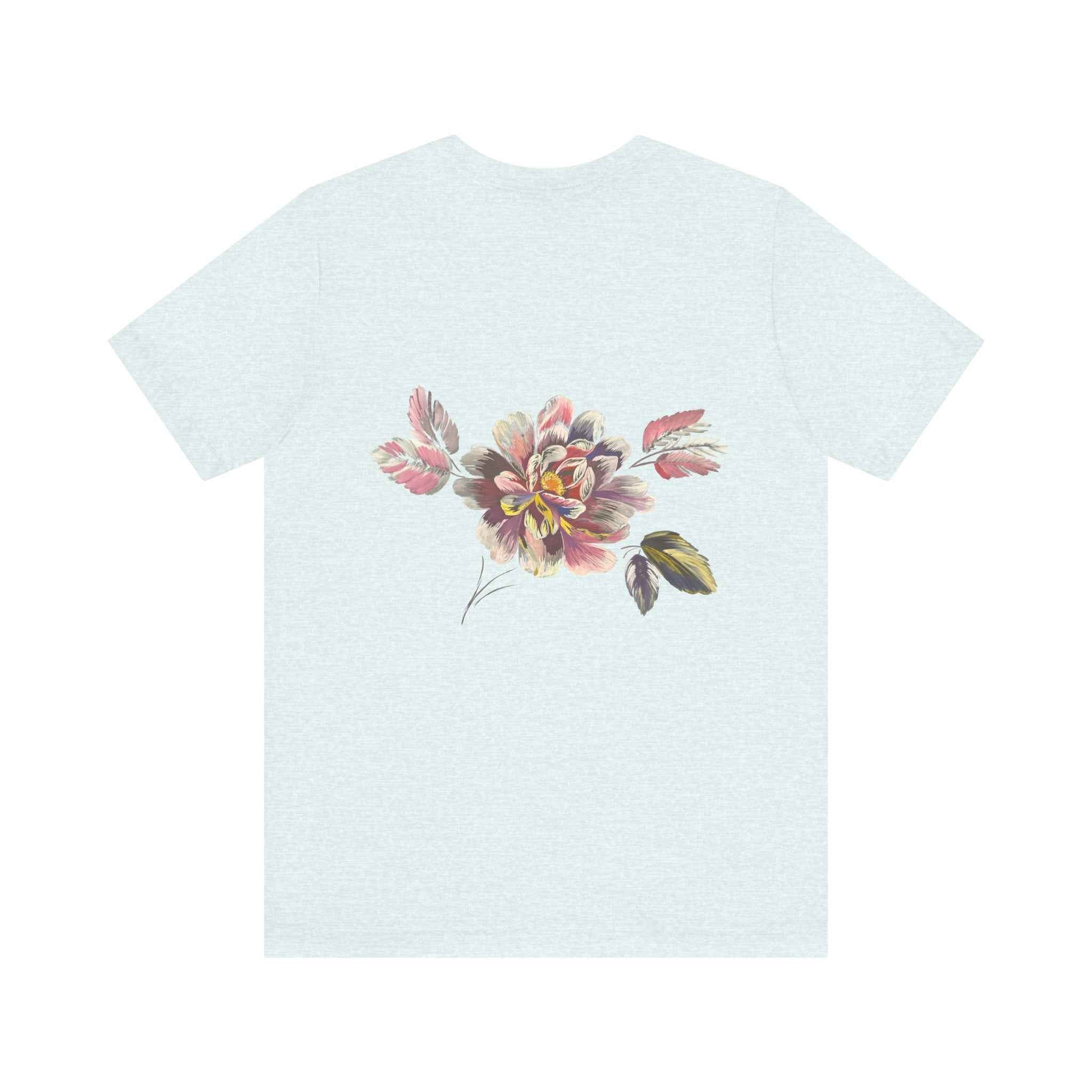 Floral Backprint Tee — Vintage Watercolor Peony T‑Shirt