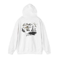 Scenic Ink Nature Hoodie — Minimal Lake & Mountains Graphic