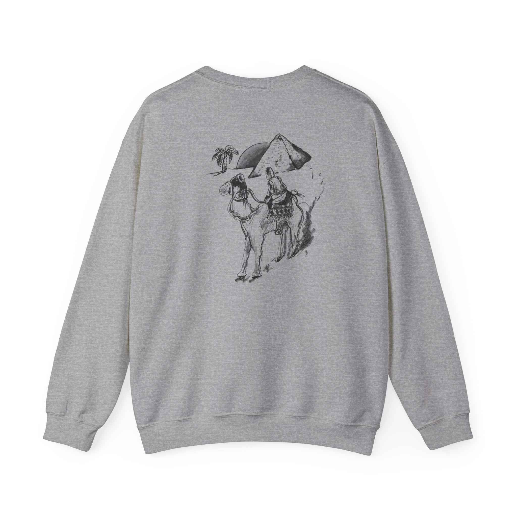 Camel & Pyramid Crewneck Sweatshirt – Desert Sketch Graphic Crew