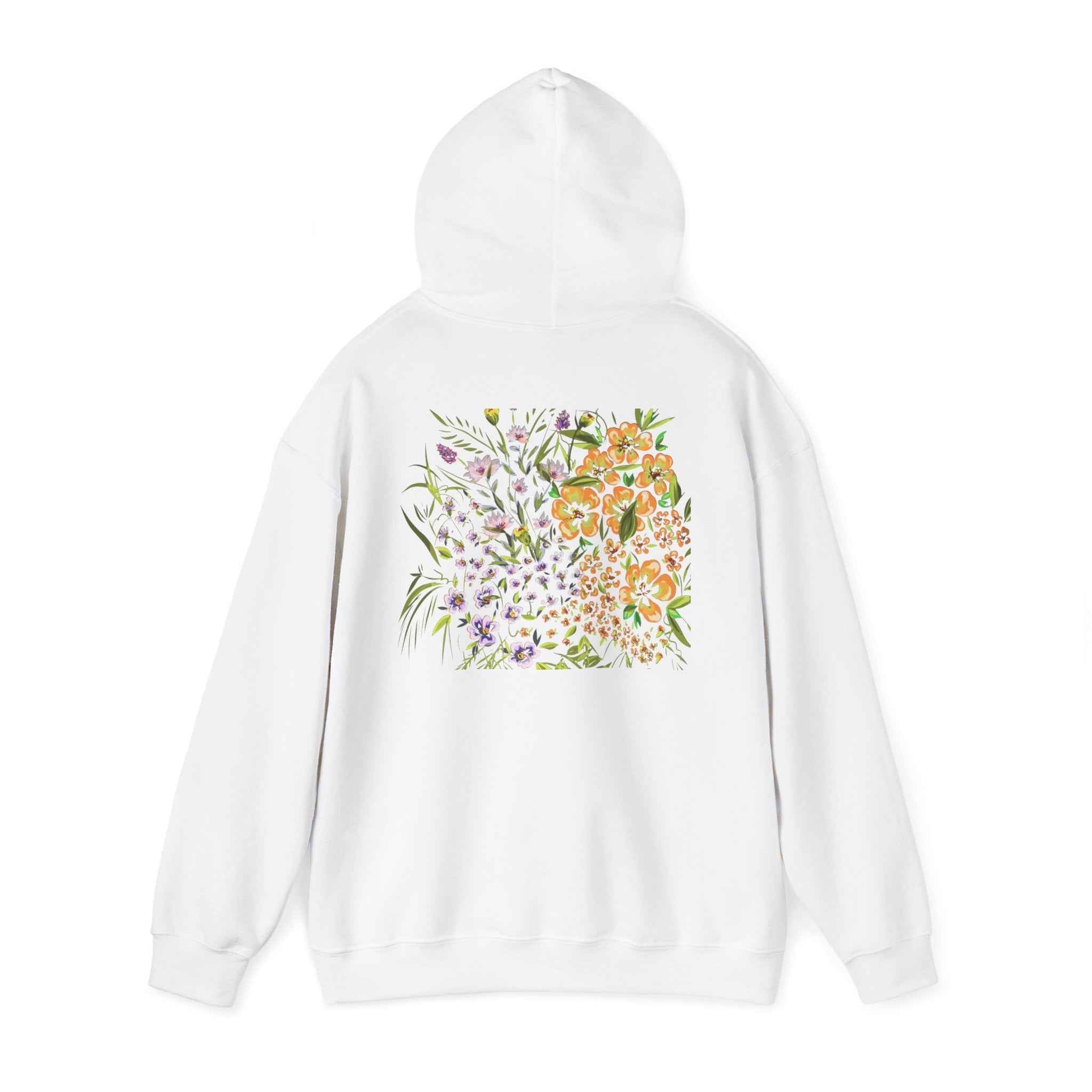 Floral Field Hoodie — Watercolor Wildflower Garden Pullover