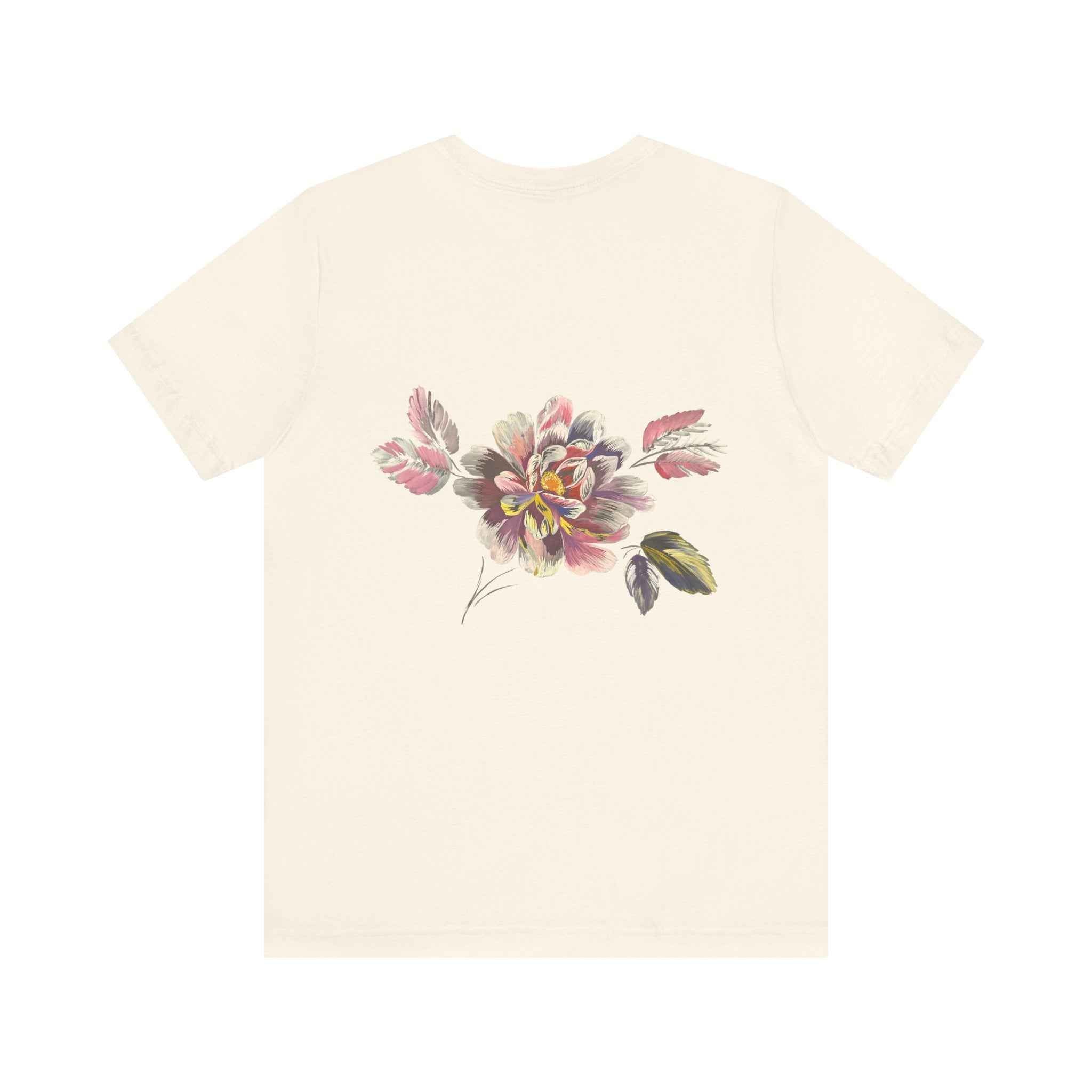 Floral Backprint Tee — Vintage Watercolor Peony T‑Shirt