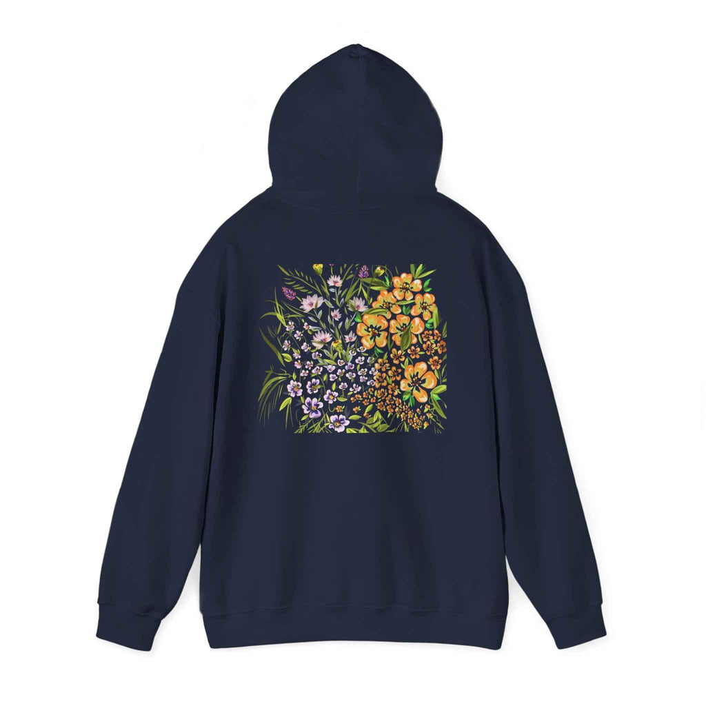 Floral Field Hoodie — Watercolor Wildflower Garden Pullover