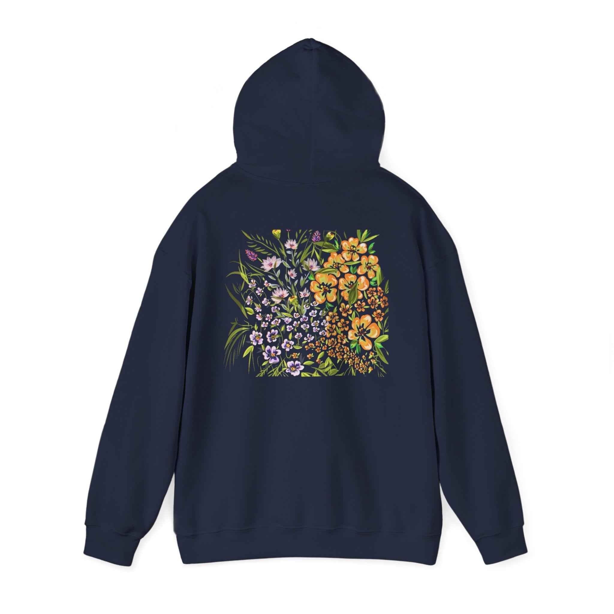 Floral Field Hoodie — Watercolor Wildflower Garden Pullover