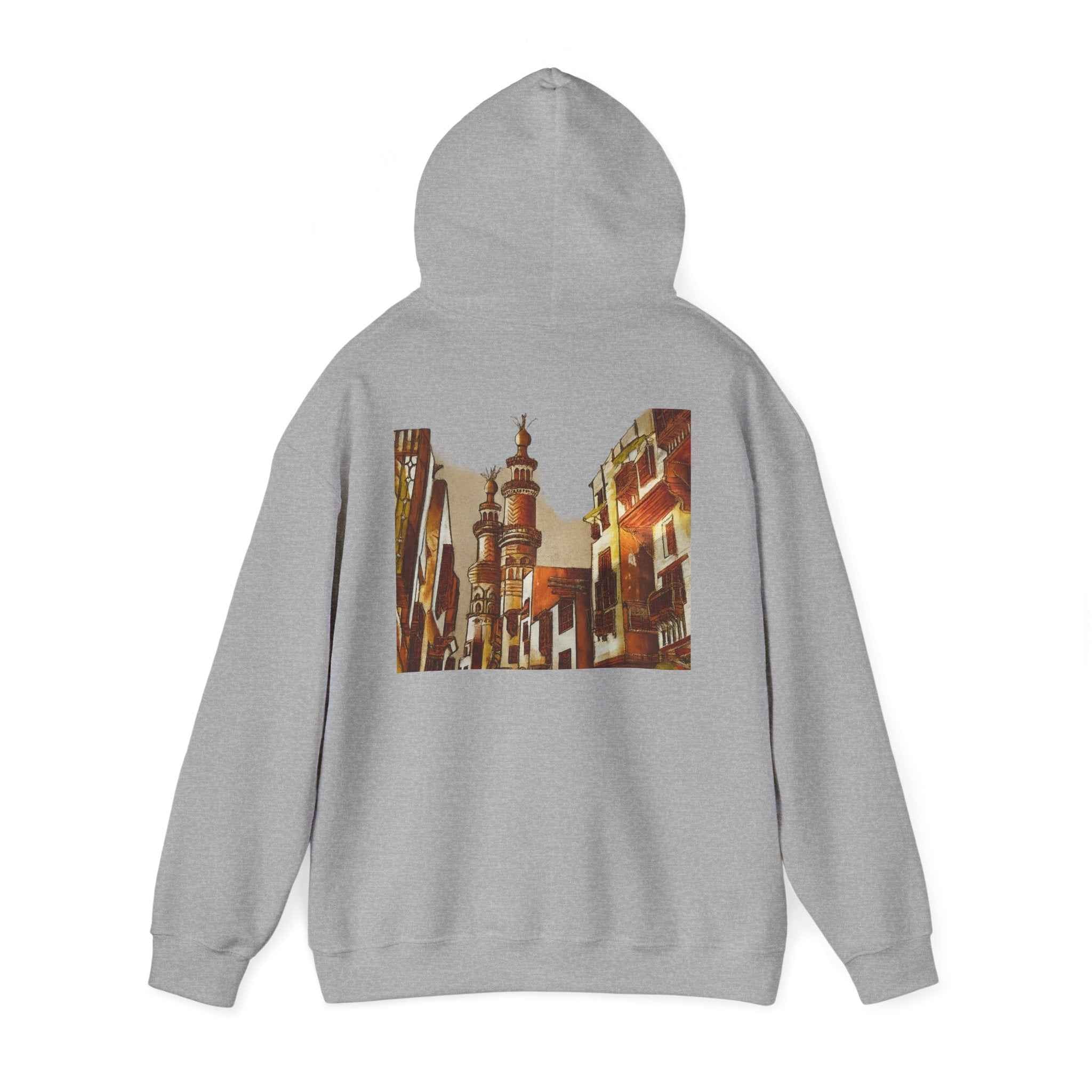 Graphic Hoodie — Vintage Egyptian Street Print — NL